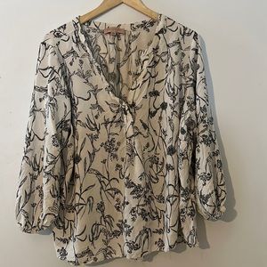 Plus Size Floral Printed Woven Blouse